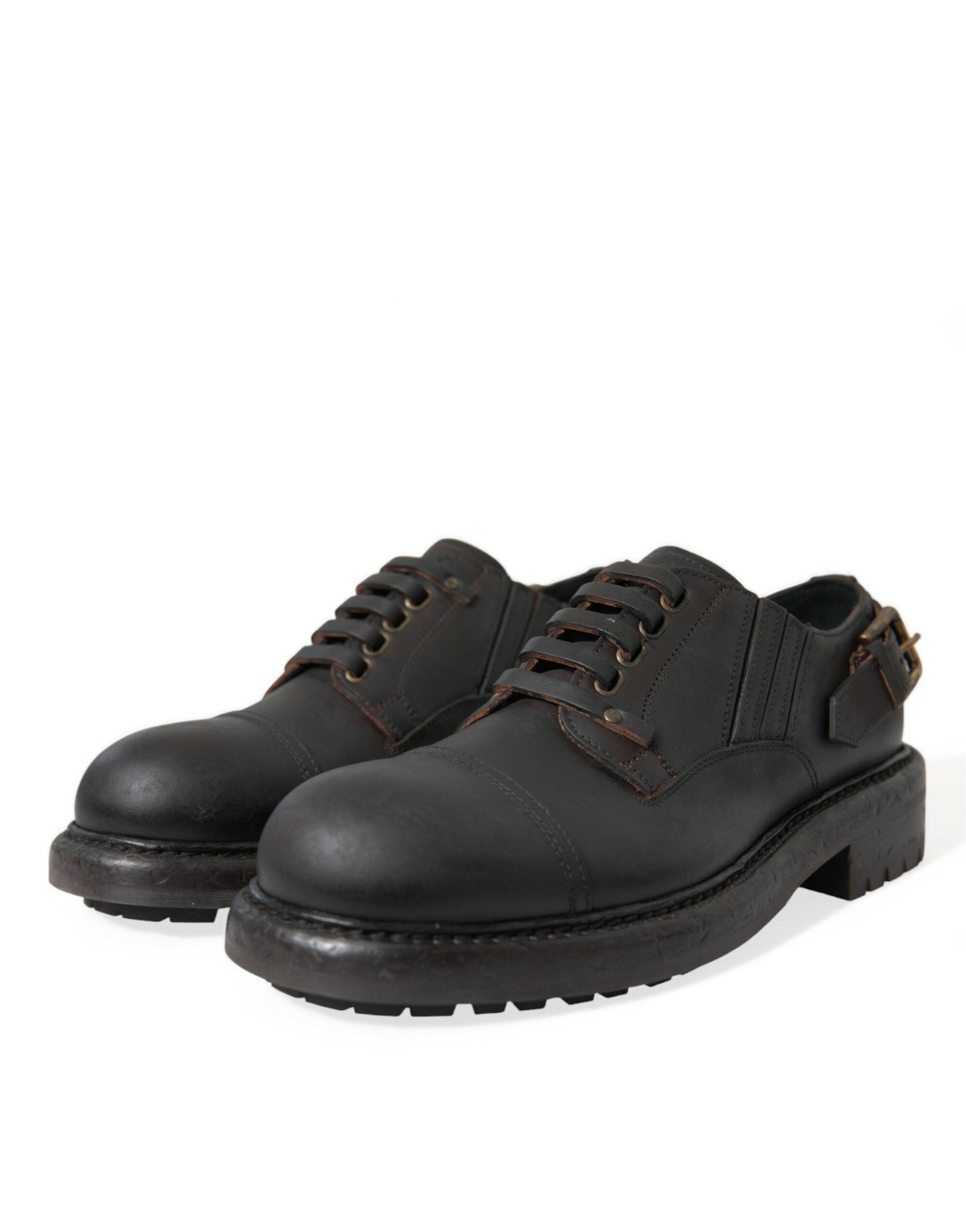 Elegant men's leather derby dress shoes