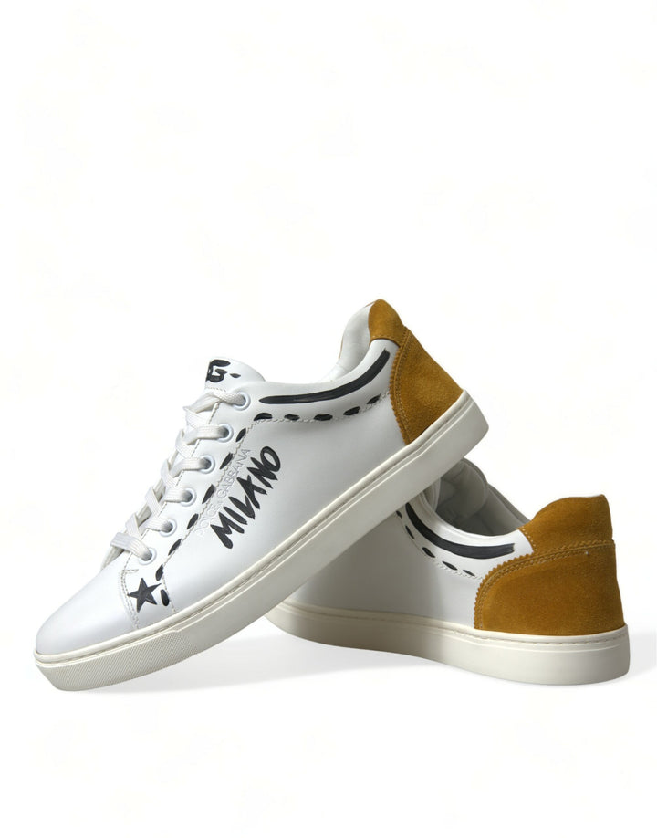 Dolce & Gabbana Glatte weiße Low-Top-Ledersneakers