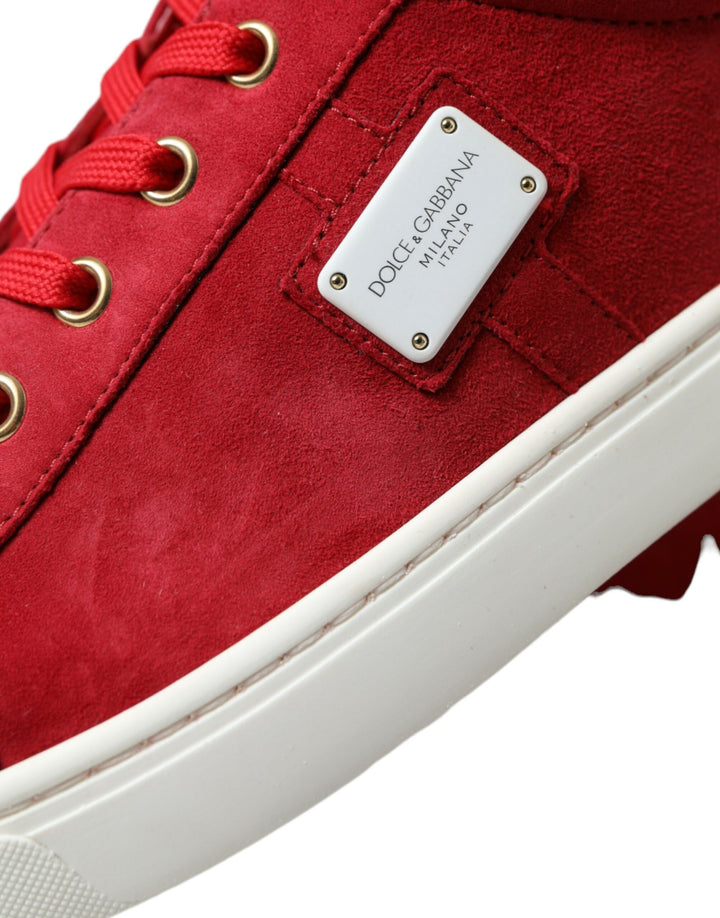 Dolce & Gabbana Elegante rot-weiße Low-Top-Sneakers