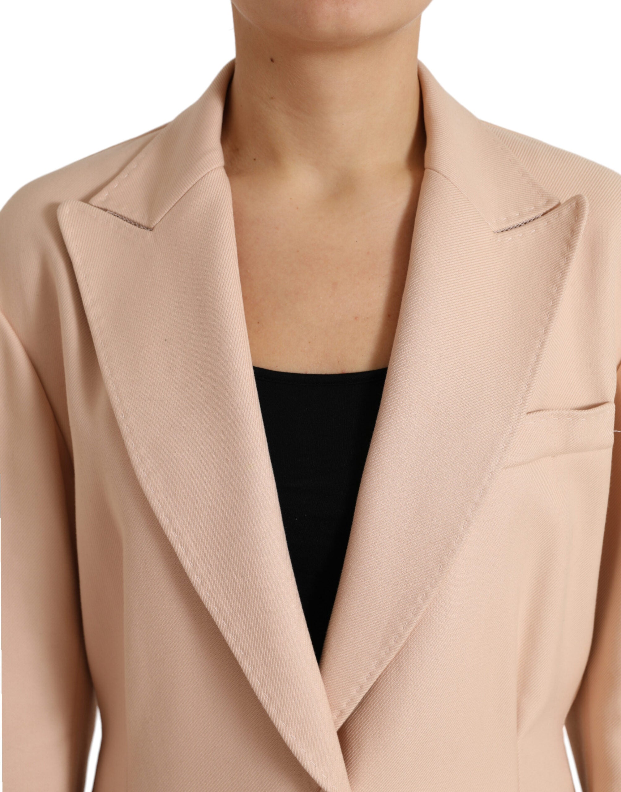 Elegant single-breasted trench coat in beige