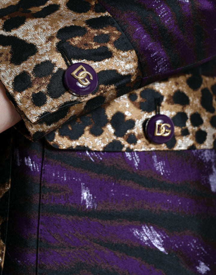 Exquisite tiger motif jacquard trench
