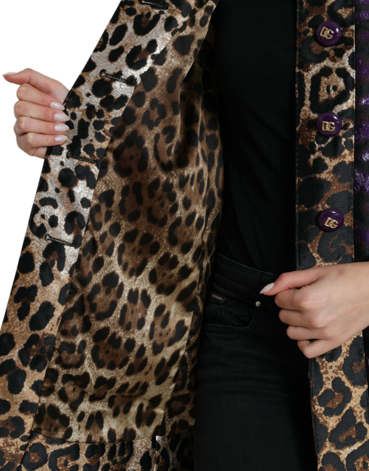 Exquisite tiger motif jacquard trench