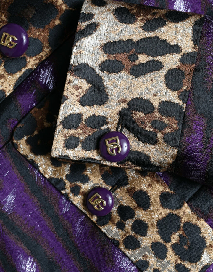Exquisite tiger motif jacquard trench