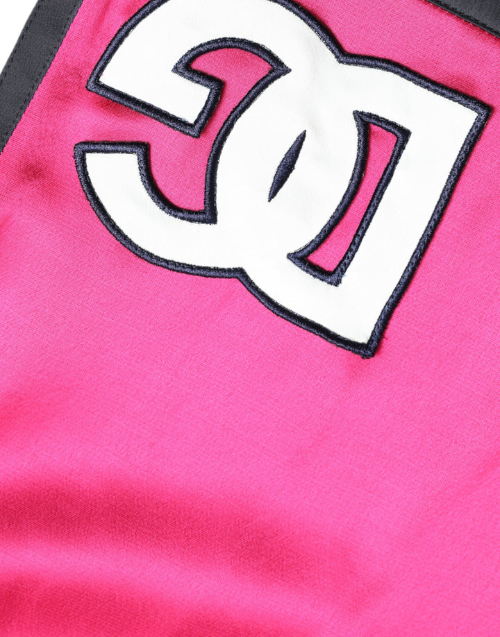 Chic pink high-waisted jersey shorts