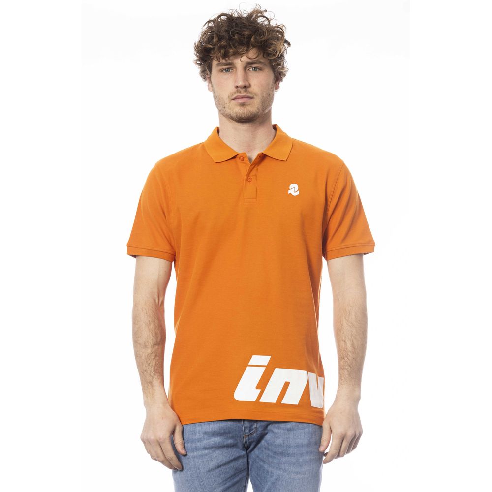 Orange cotton polo shirt for men