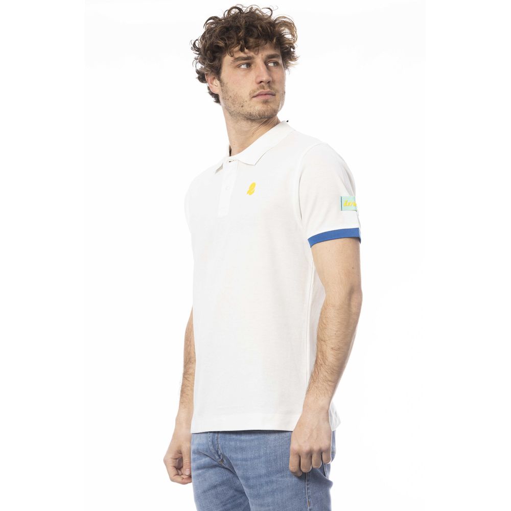 White cotton polo shirt for men
