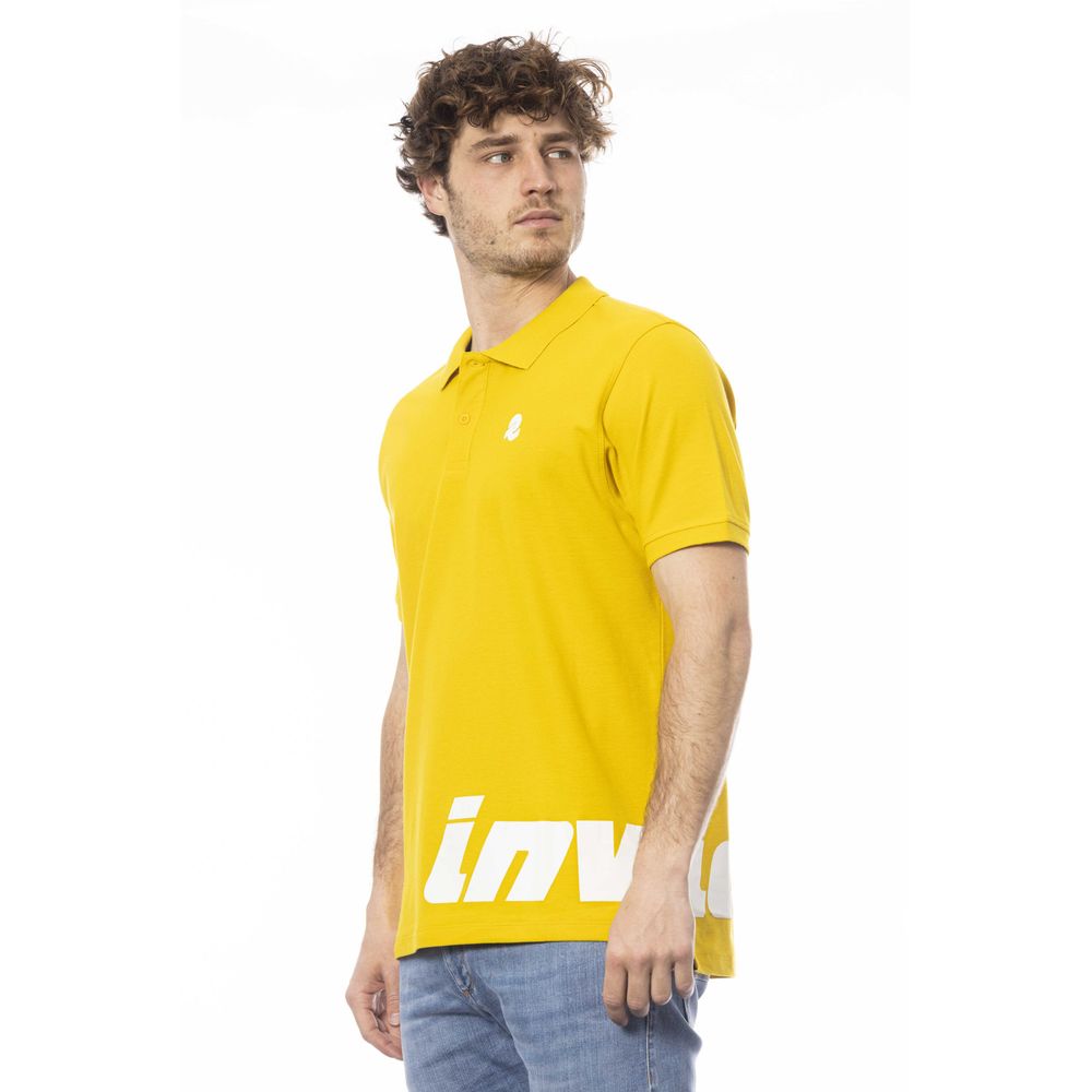 Yellow cotton polo shirt for men