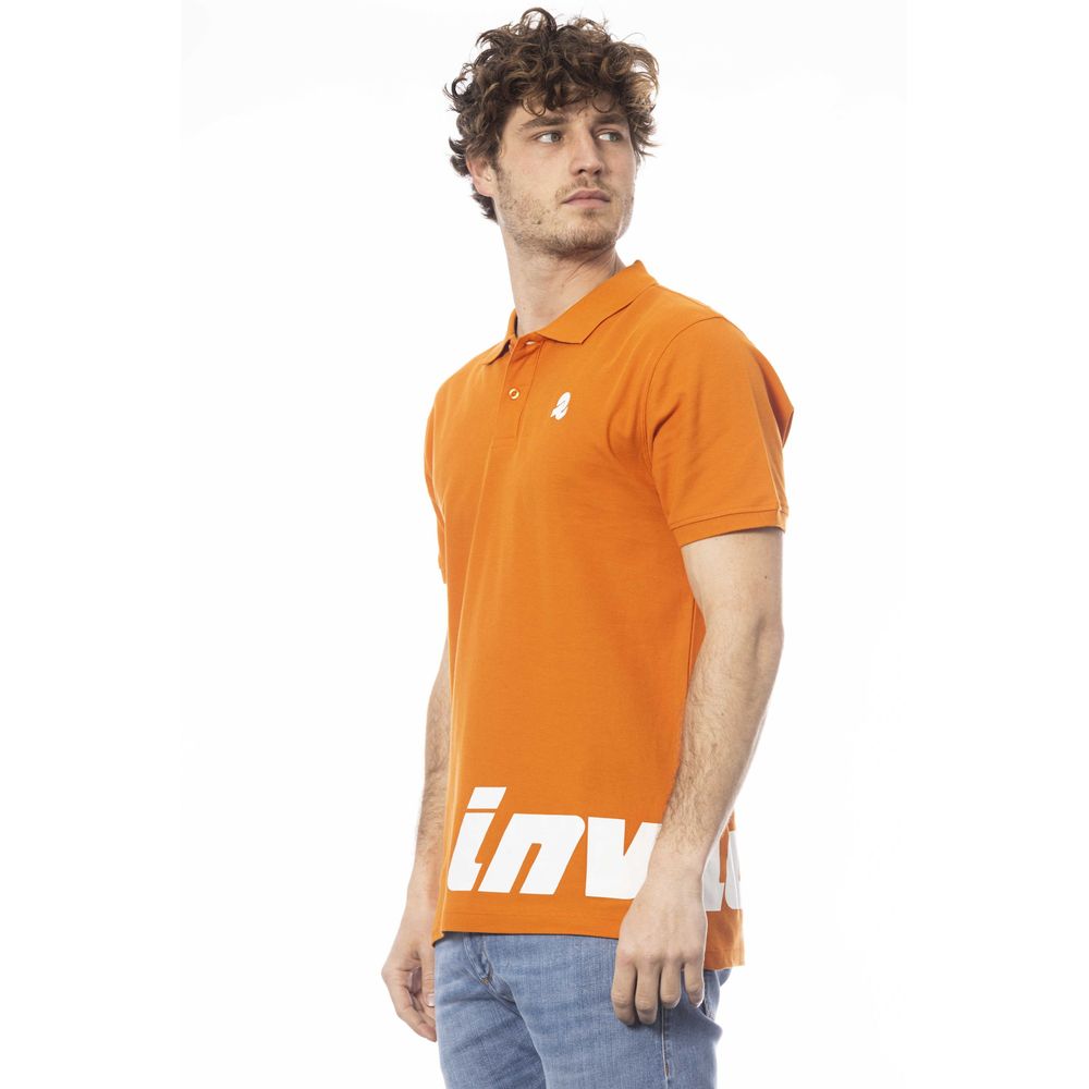 Orange cotton polo shirt for men