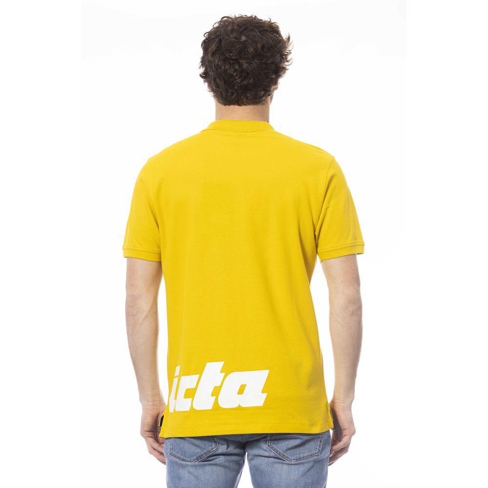 Yellow cotton polo shirt for men