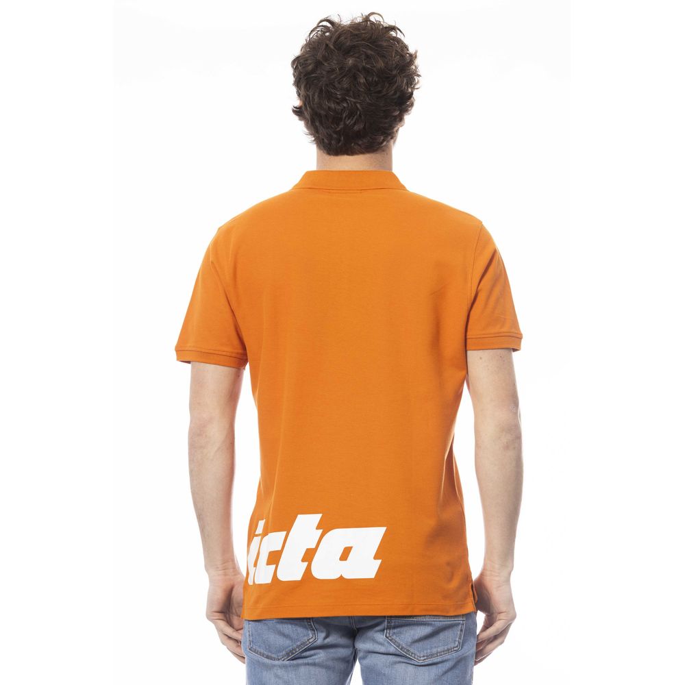 Orange cotton polo shirt for men