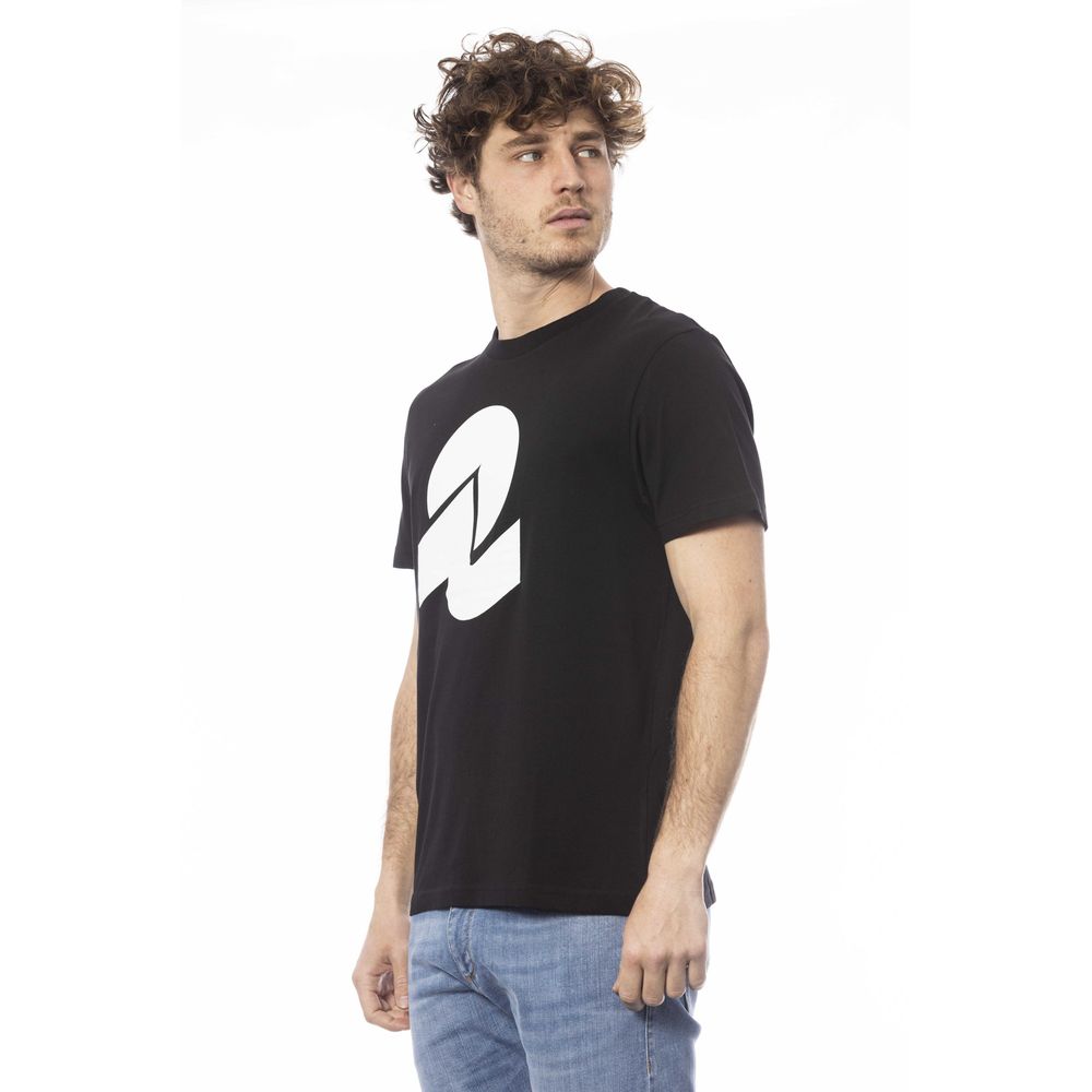 Black cotton men's T-shirt