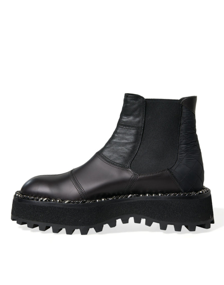 Dolce & Gabbana Elegante schwarze Chelsea-Stiefel zum Hineinschlüpfen