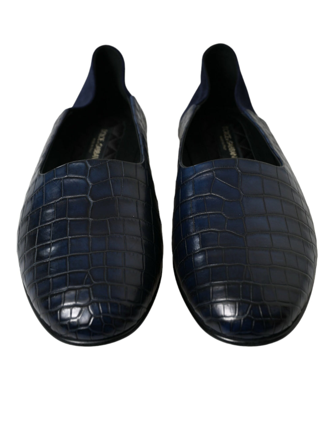 Dolce & Gabbana Elegante blaue Loafers aus Krokodilleder