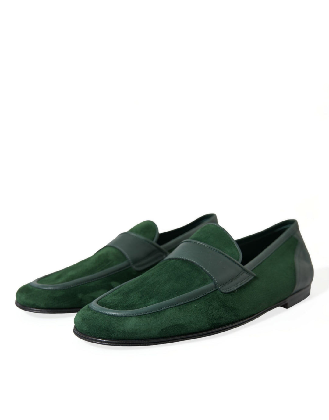 Dolce & Gabbana Smaragdgrüne Loafers aus Samt für Männer