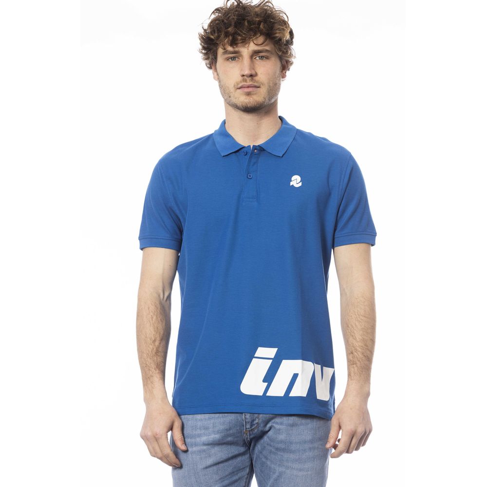 Blue cotton polo shirt for men