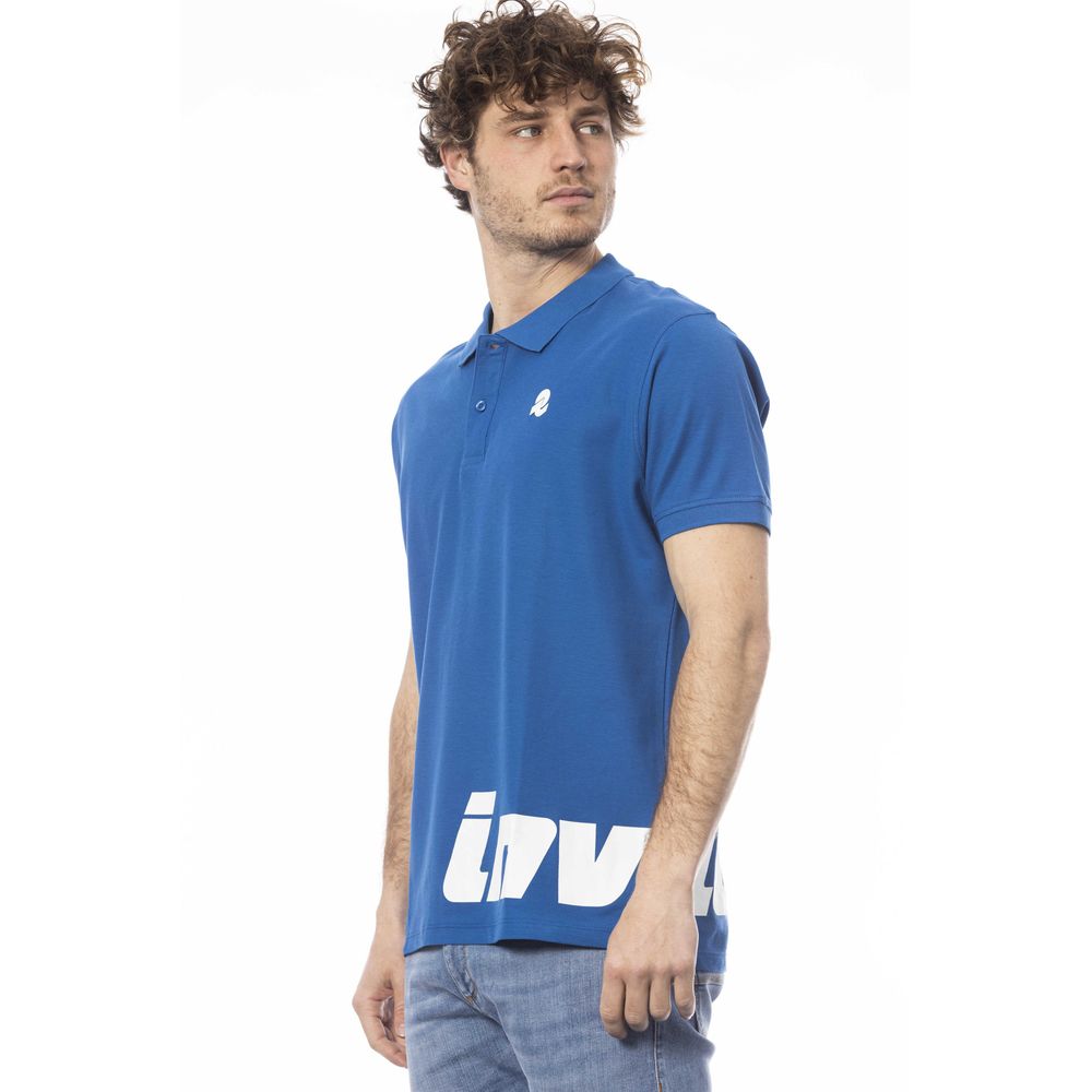 Blue cotton polo shirt for men