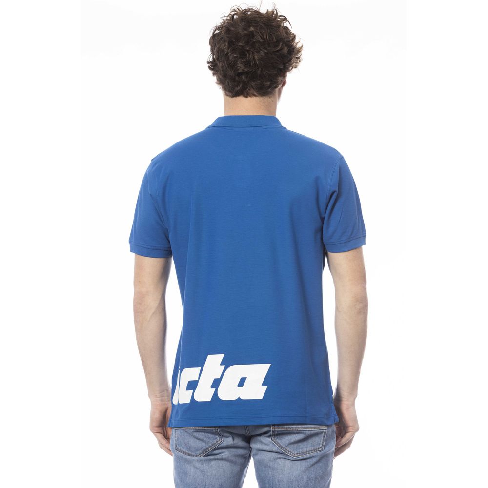 Blue cotton polo shirt for men