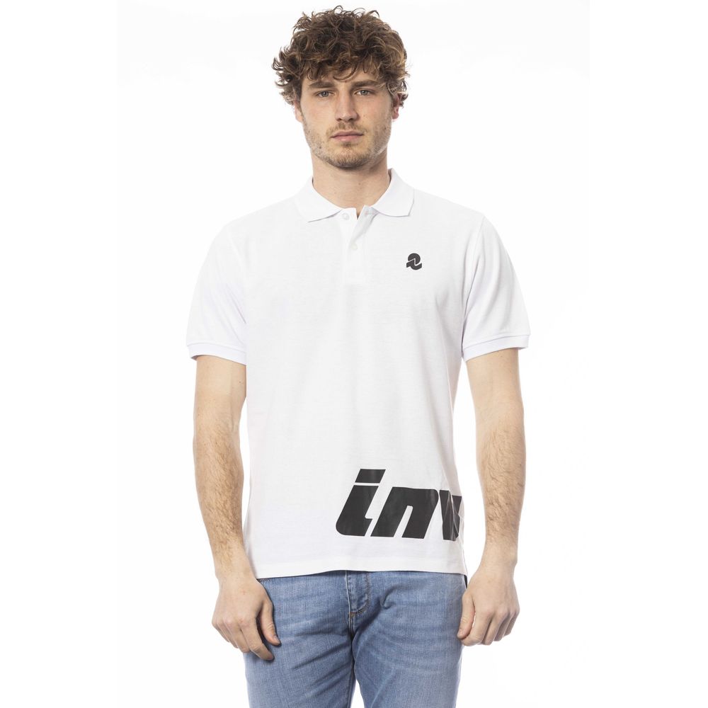 White cotton polo shirt for men