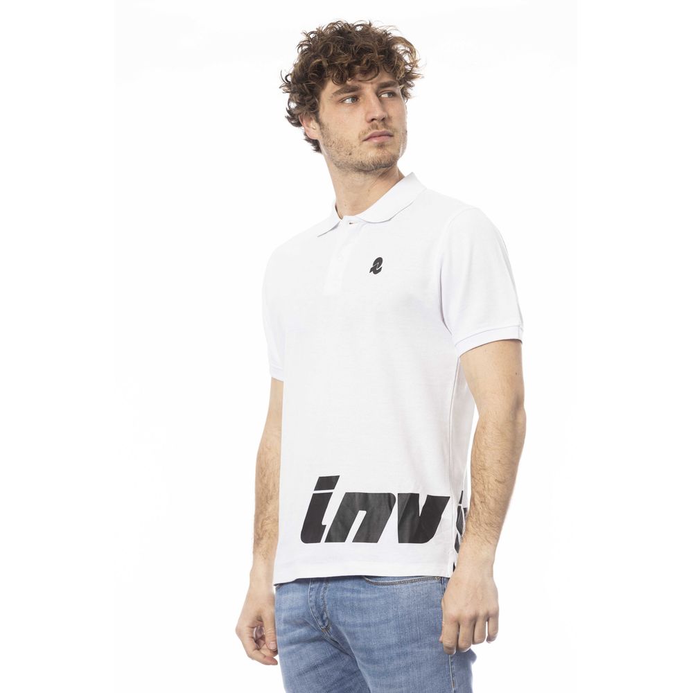 White cotton polo shirt for men