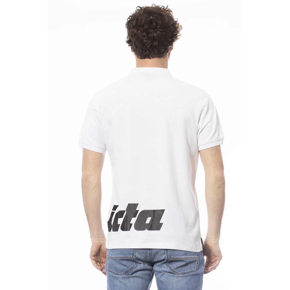 White cotton polo shirt for men