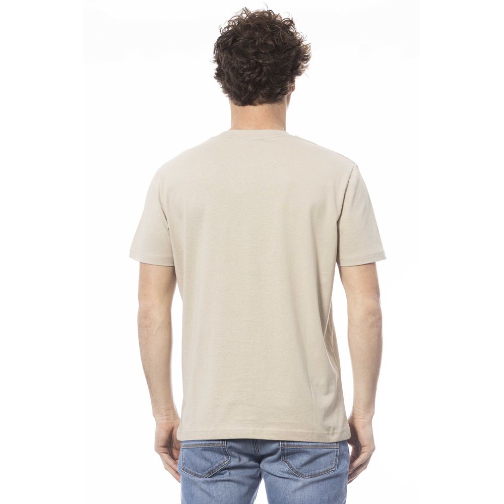 Beige cotton men's T-shirt