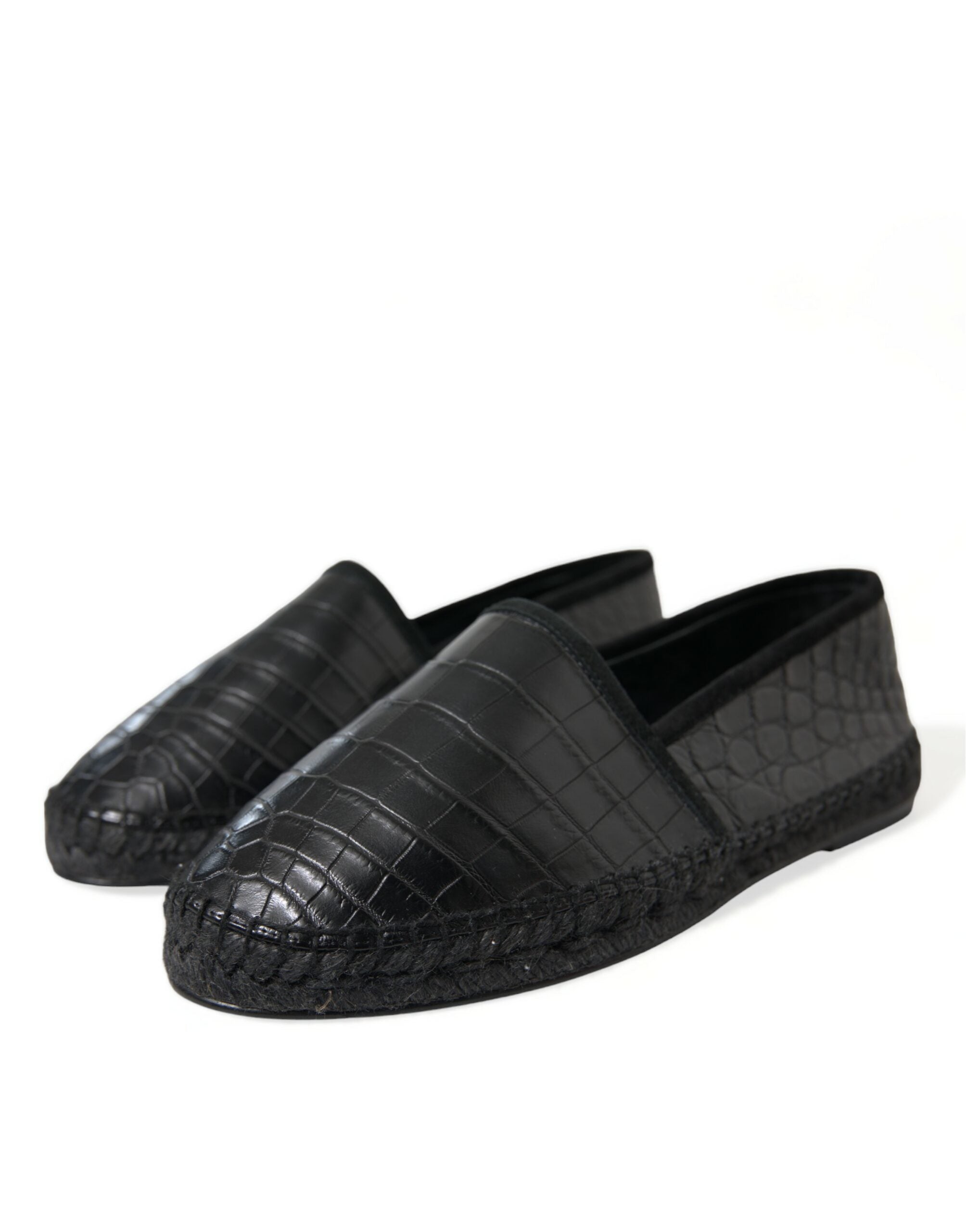 Exotic espadrilles made of black leather