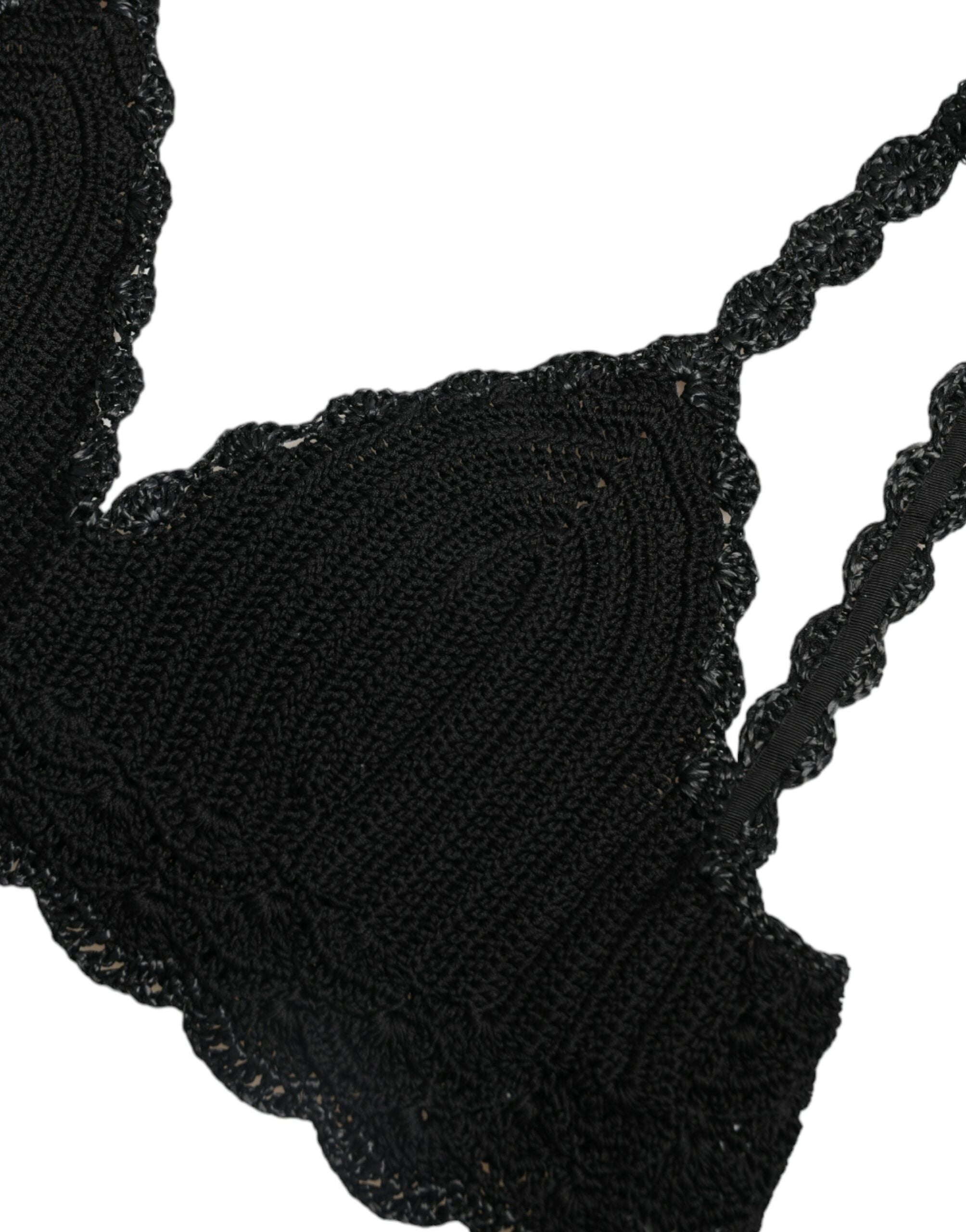 Elegant black crochet corset top
