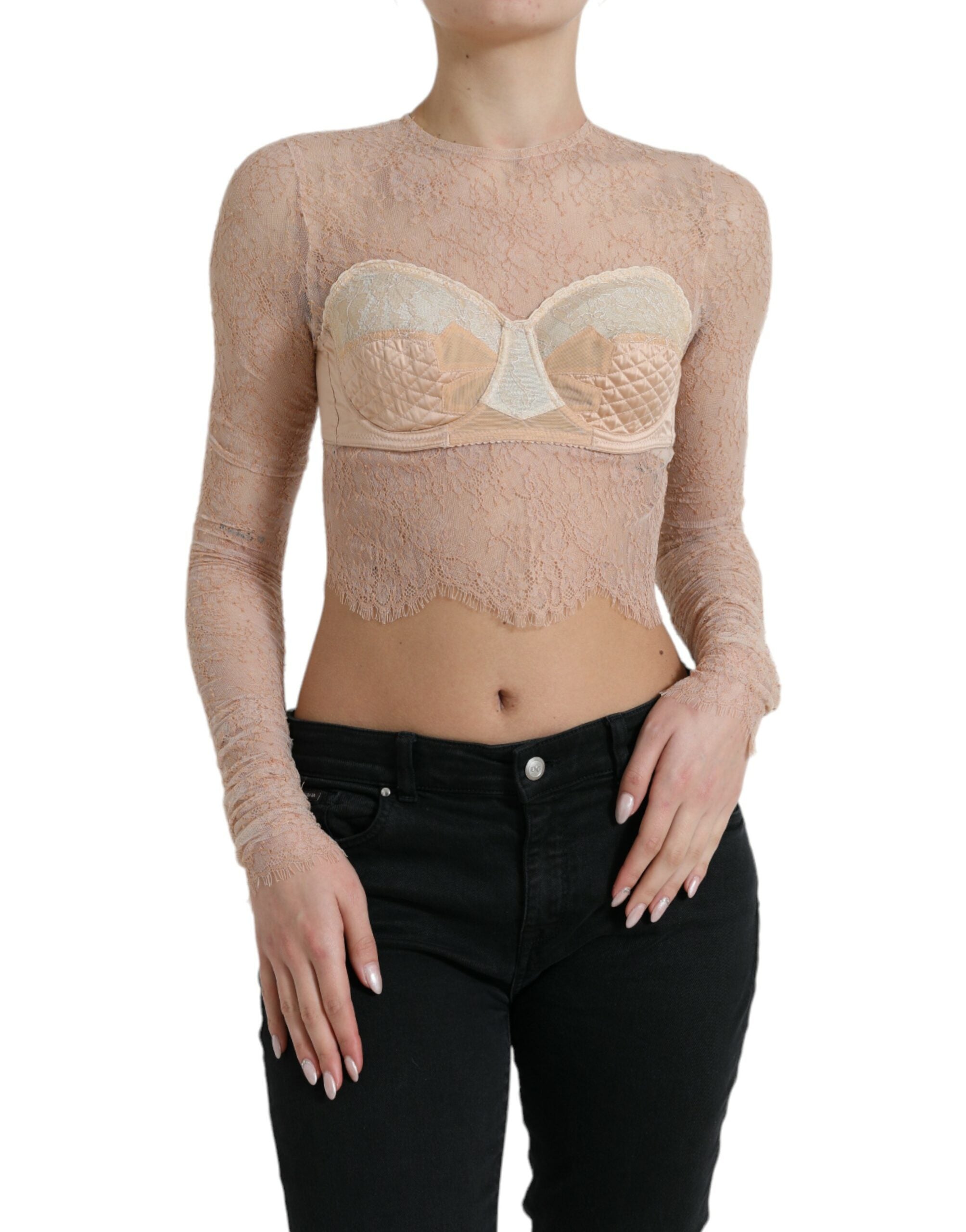 Elegant lace bustier cropped top