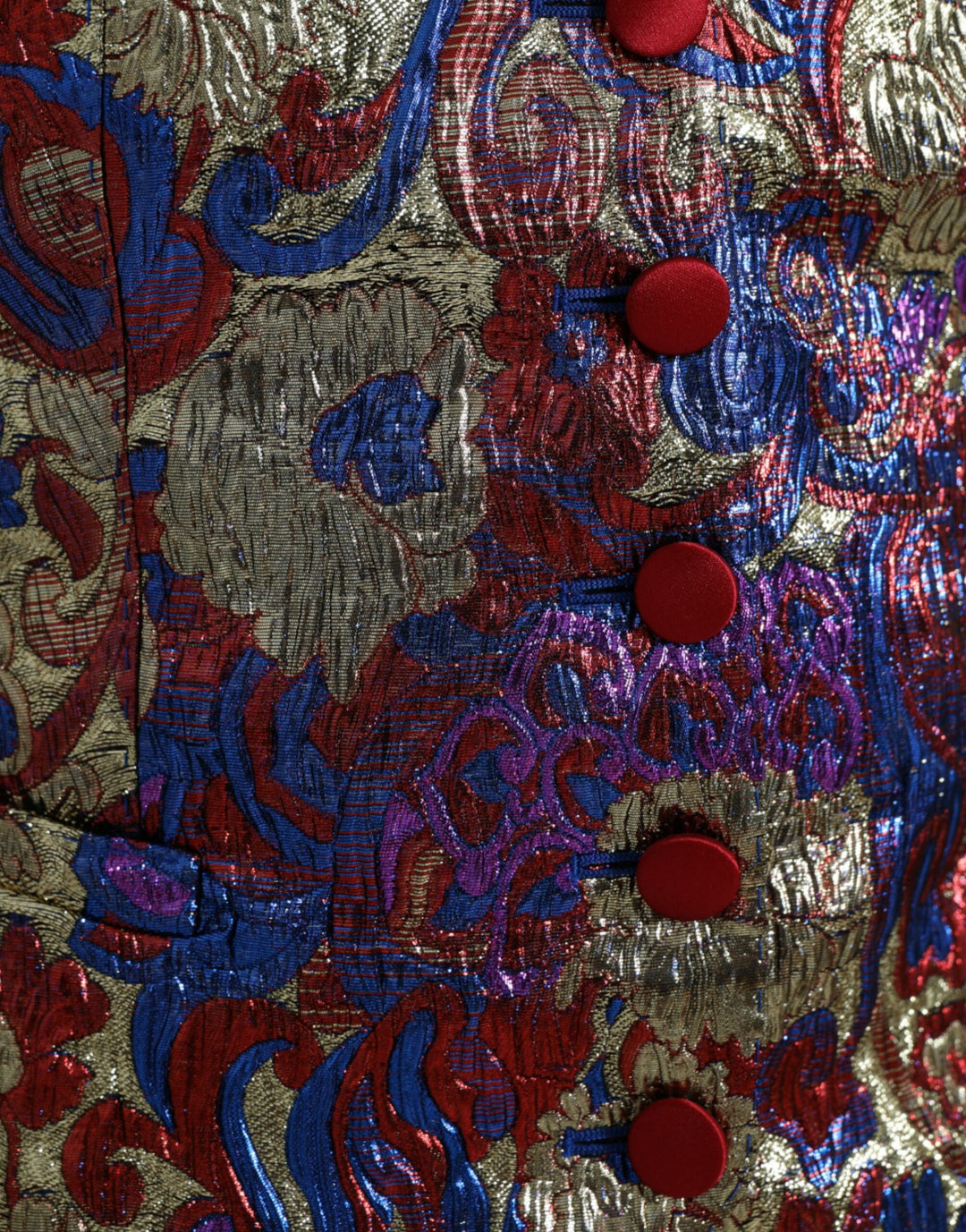 Multicolor Jacquard-Knopfweste Weste Top