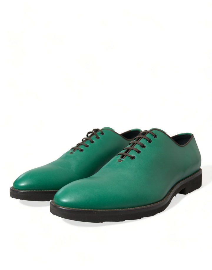 Dolce & Gabbana Elegante Oxford-Schuhe aus grünem Leder