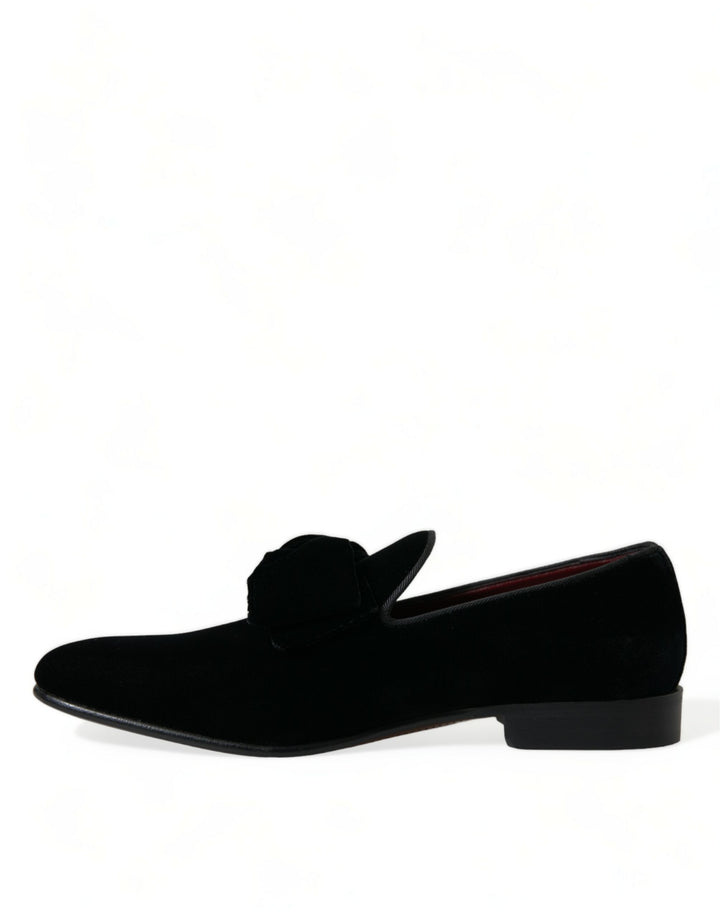 Dolce & Gabbana Elegante Loafers aus schwarzem Samt - Herren-Luxus-Schuhe