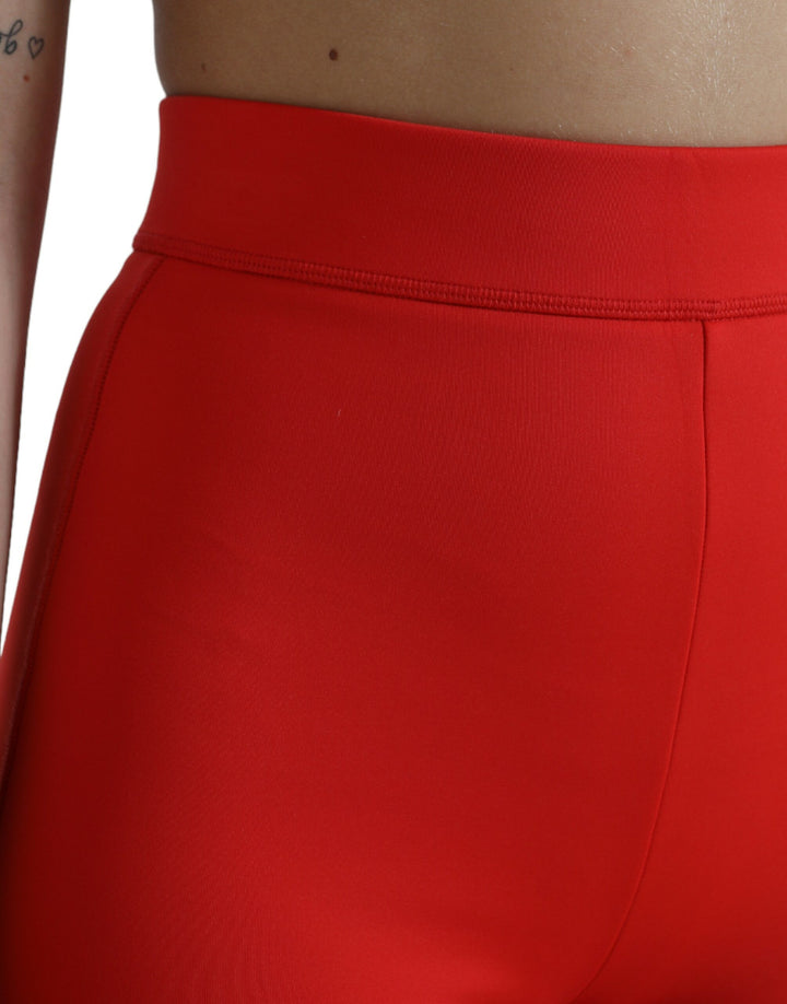 Dolce & Gabbana Elegante Rote Leggings mit hoher Taille