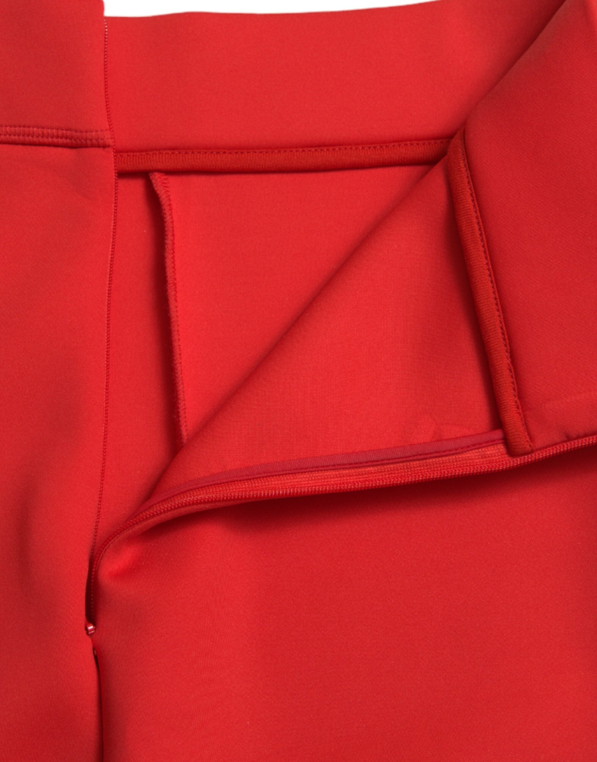 Elegant red high waist leggings