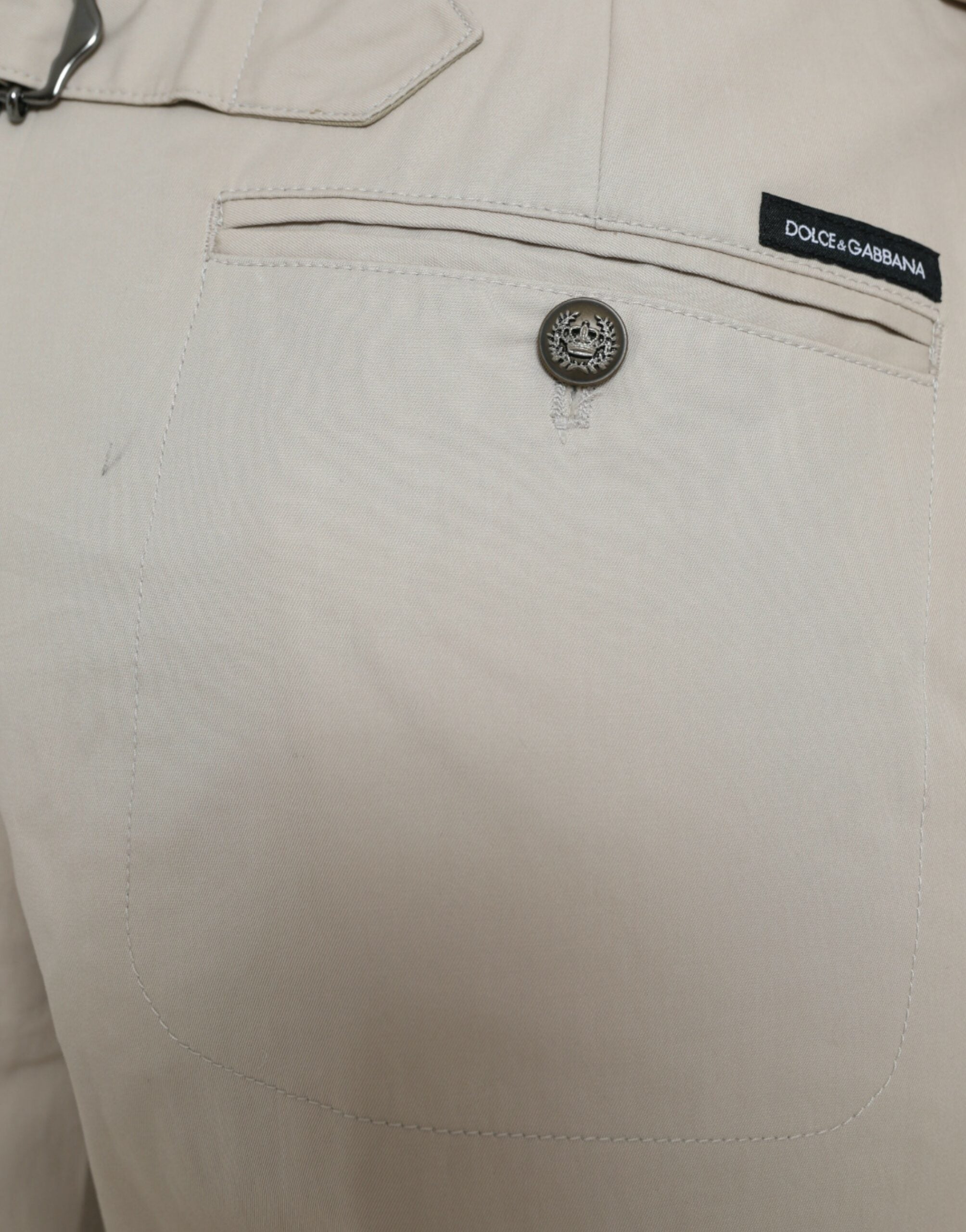 High-waisted, tapered fashion trousers - Beige