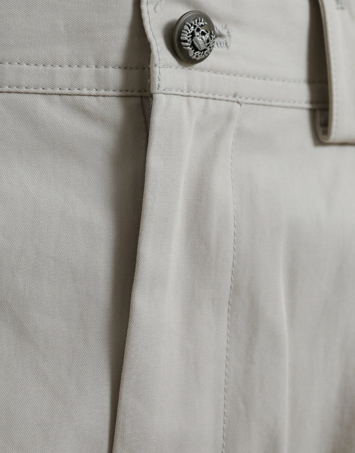 High-waisted, tapered fashion trousers - Beige