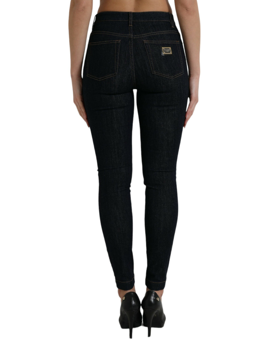 Slim mid-waist stretch denim jeans