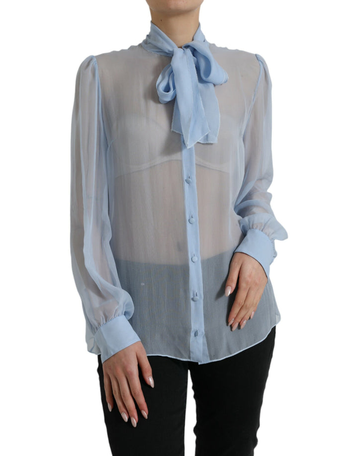 Elegant silk blouse with long sleeves