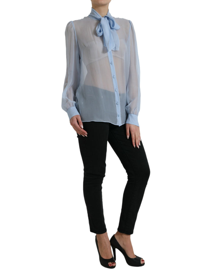 Elegant silk blouse with long sleeves