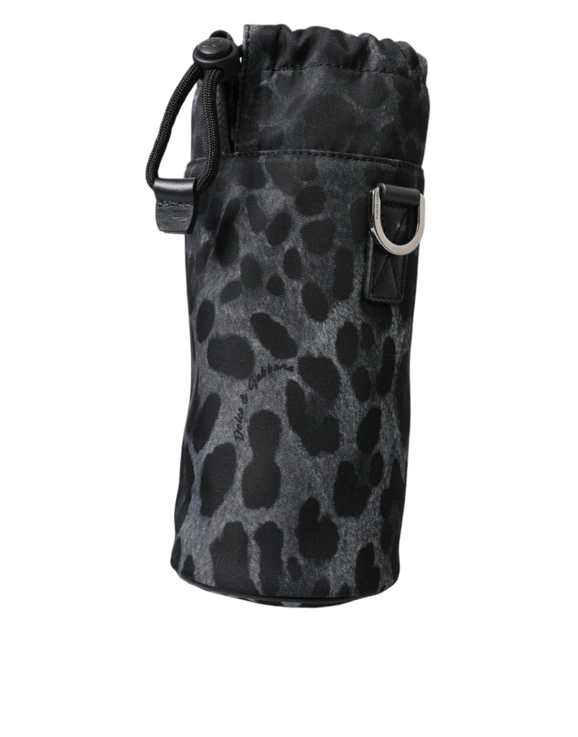 Chic round bottle holder with leopard print