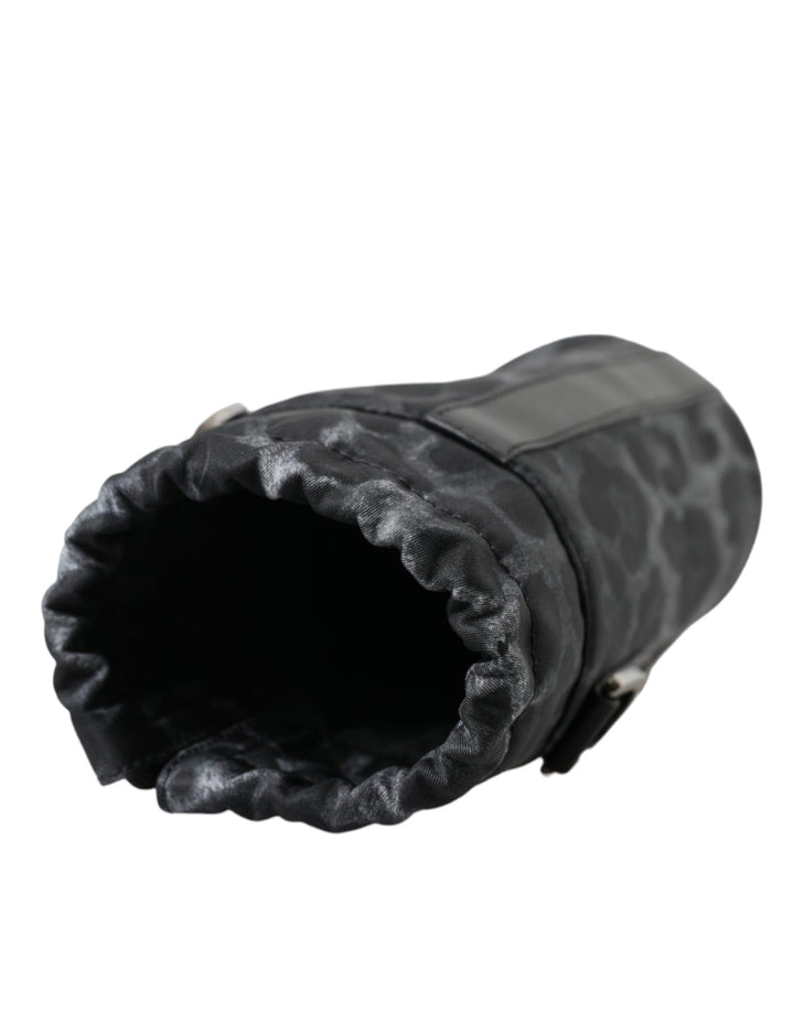 Schwarzer Leopard Runde schlanke Tote Flaschenhaltertasche