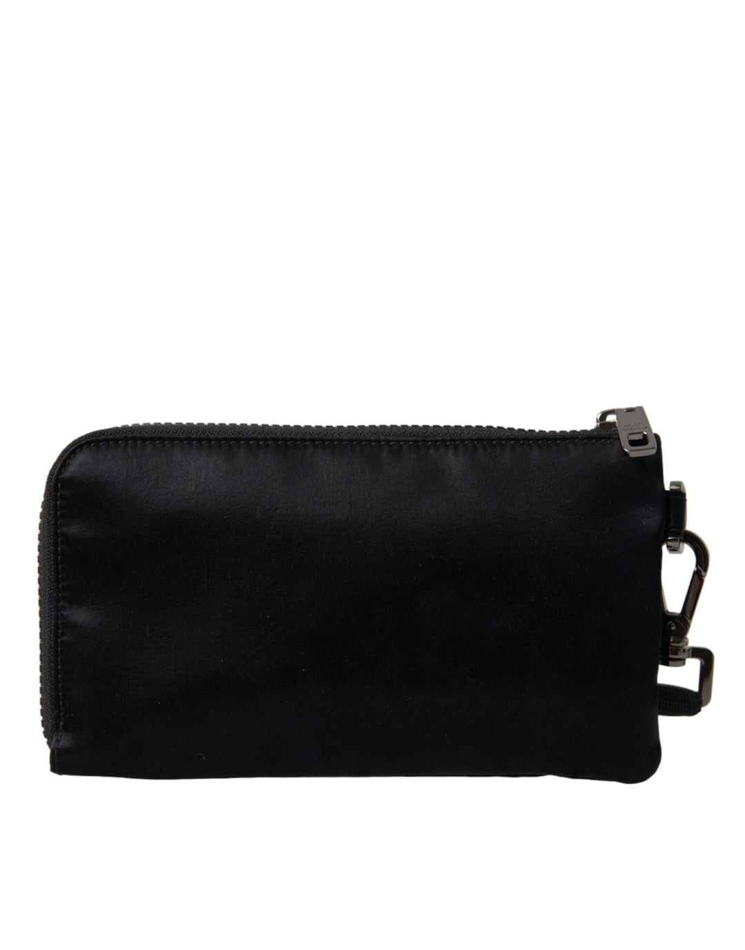 Schwarzes Nylon Logo Plaque Schlüsselanhänger Tasche Clutch