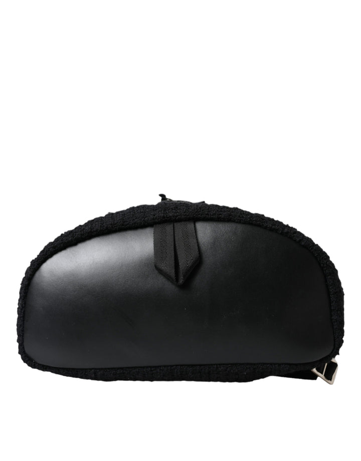 Elegant backpack made of tricot wool blend in black