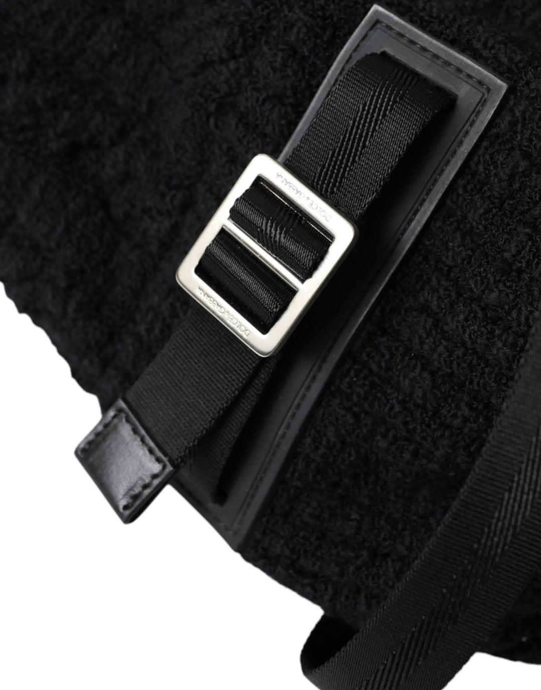 Elegant backpack made of tricot wool blend in black