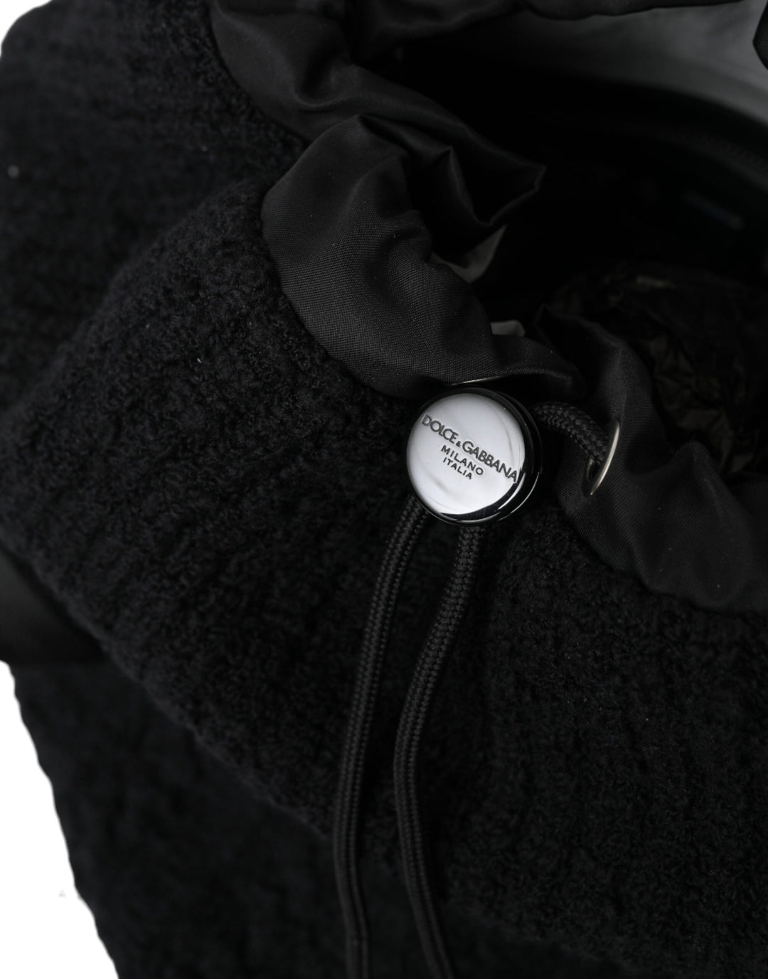Elegant backpack made of tricot wool blend in black