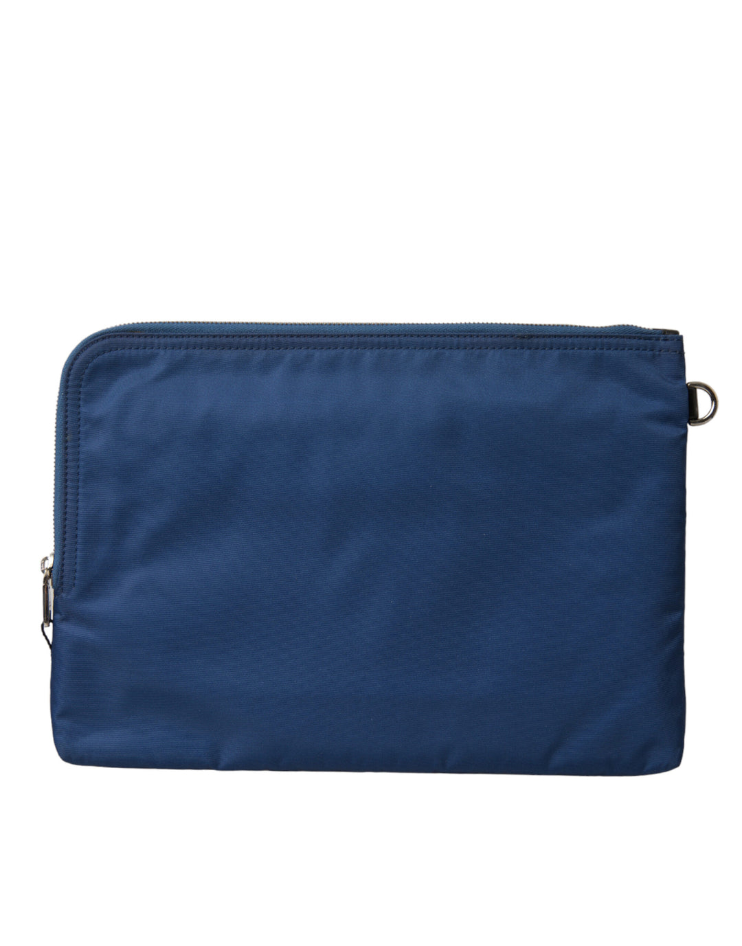 Elegant blue nylon clutch with zipper