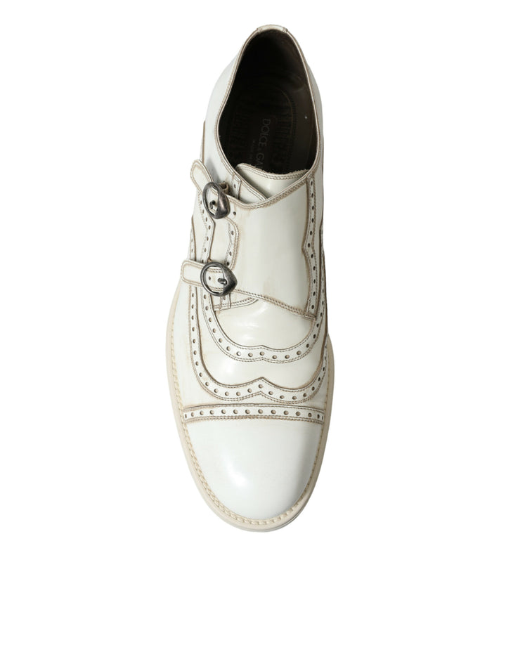 Dolce & Gabbana Elegante Derby-Schuhe aus weißem Leder