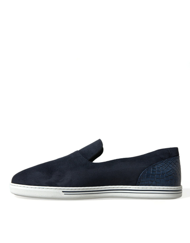 Dolce & Gabbana Elegante blaue Loafers aus Wildleder