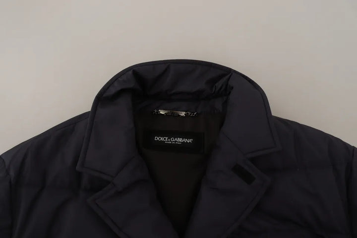 Elegant dark blue silk blend jacket
