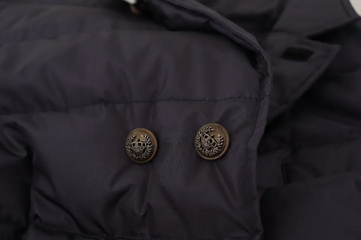 Elegant dark blue silk blend jacket