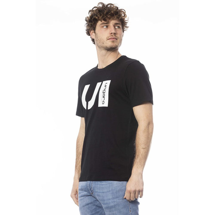 Schwarzes Baumwolle Männer T-Shirt